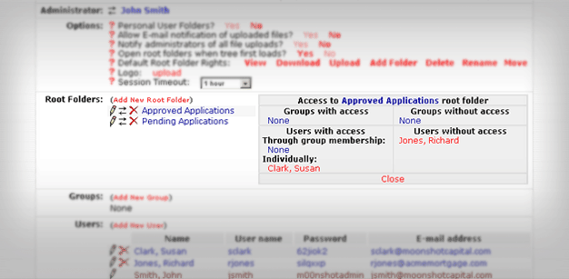 Our second Root Folder is only for our employees.