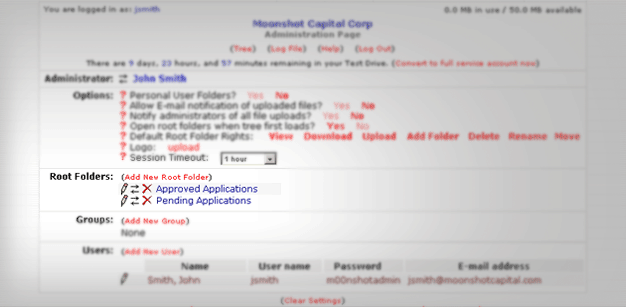 We'll set up two Root Folders.